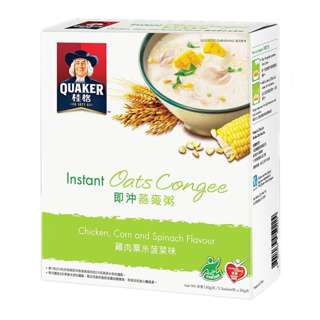 Quaker Instant Oats Congee Chicken Corn and Spinach Flavour