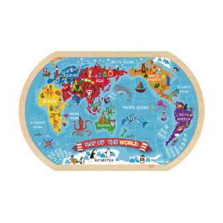 Tookytoy Educative Wooden World Map Puzzle Toy