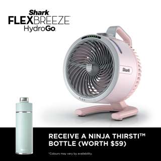 Shark FlexBreeze HydroGo Misting Portable Fan - Pink (FA050)