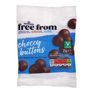 Morrisons Free from Gluten Wheat and Dairy Choccy Buttons