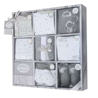 Mother's Choice 10pc Baby Gift Box - Grey Elly Mother's Choice 10pc Baby Gift Box - Grey Elly