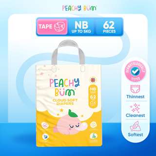 Peachy Bum Cloud Soft Tape Diapers Single - NB Peachy Bum Cloud Soft Tape Diapers Single - NB