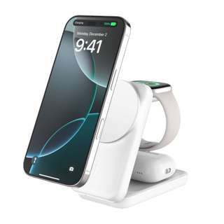 Belkin Qi 2.2 25W 3-in-1 Wireless Charger (Square White)