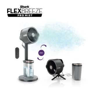 Shark FlexBreeze Pro Mist Fan With Water Tank - Grey (FA300)