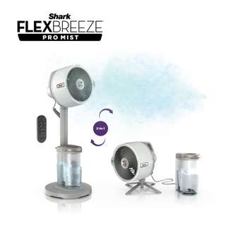 Shark FlexBreeze Pro Mist Fan With Water Tank - White (FA300)