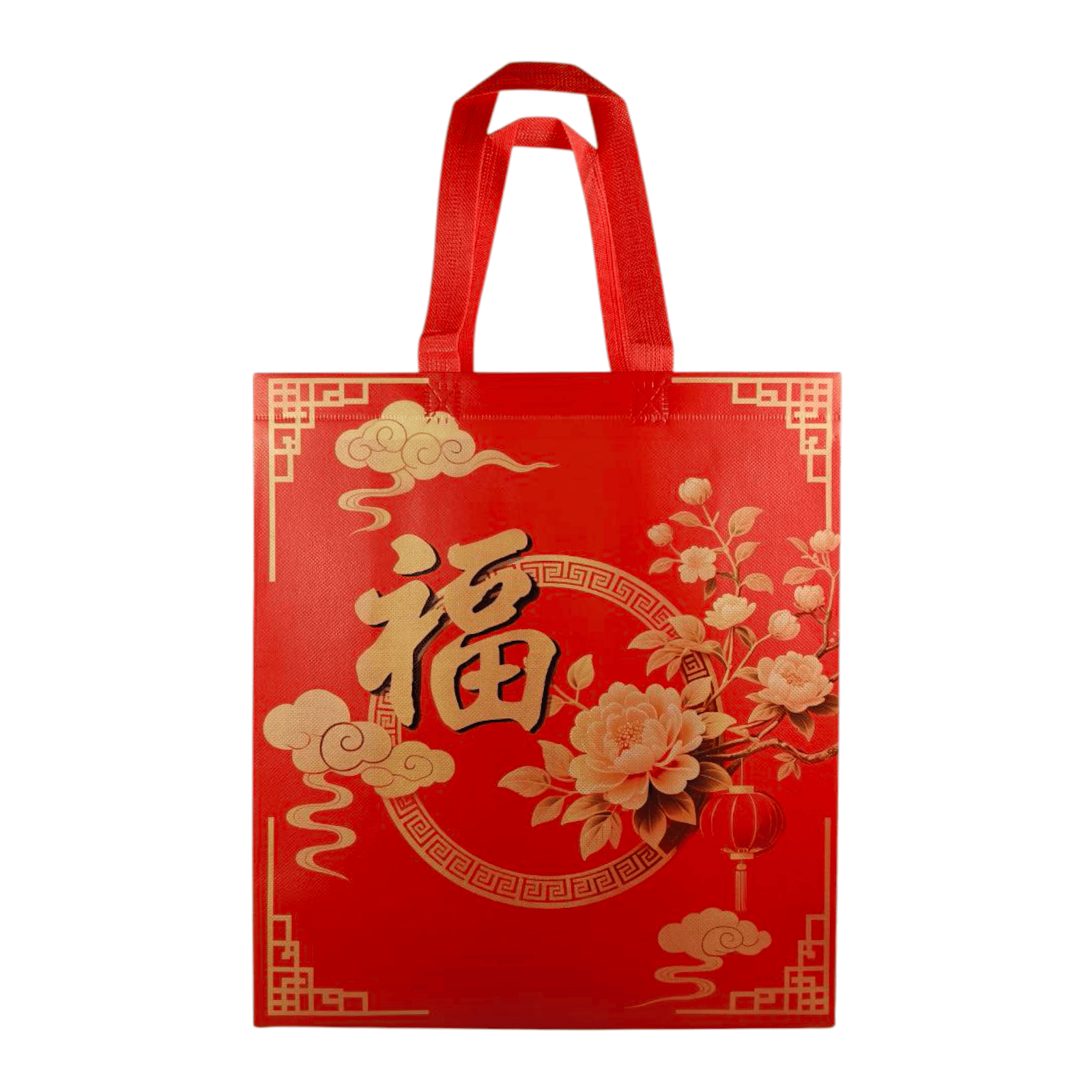 Partyforte CNY CNY Gift Bag FU Fortune W Peony Flower