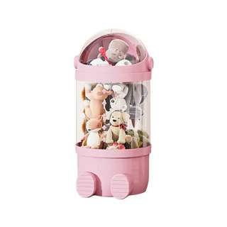 JIJI.SG RUANA  Plush Doll Storage Box, Pink - 1 Tier