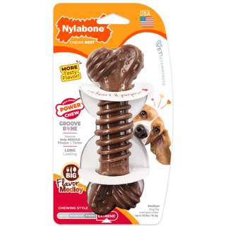 Nylabone Dura Chew Power Textured Bone Dog Chew Toy Wolf Nylabone Dura Chew Power Textured Bone Dog Chew Toy Wolf