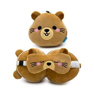 Relaxeazzz Kids Travel Pillow & Eye Mask - Marmot Relaxeazzz Kids Travel Pillow & Eye Mask - Marmot