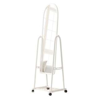 JIJI.SG BASIC Standing Mirror with Castors - White