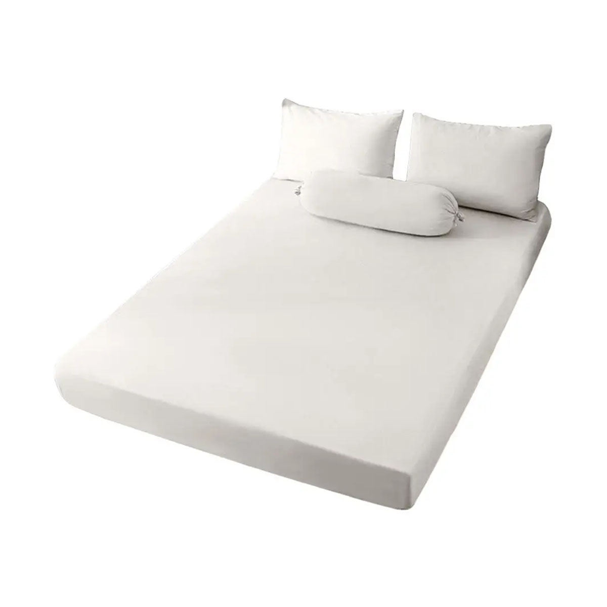 JIJI.SG EPHERSYN Microfiber Fitted Sheet Set - White (Queen)