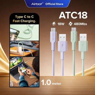 Airbot ATC18 18W USB-A to Type-C 1m Purple x1 + Green x1