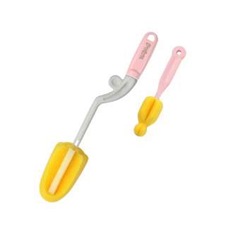 2 in 1 Baby Bottle Sponge Brush - Pink 2 in 1 Baby Bottle Sponge Brush - Pink