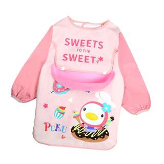 Waterproof Long Sleeved Bib With 3D Pouch (Dessert)