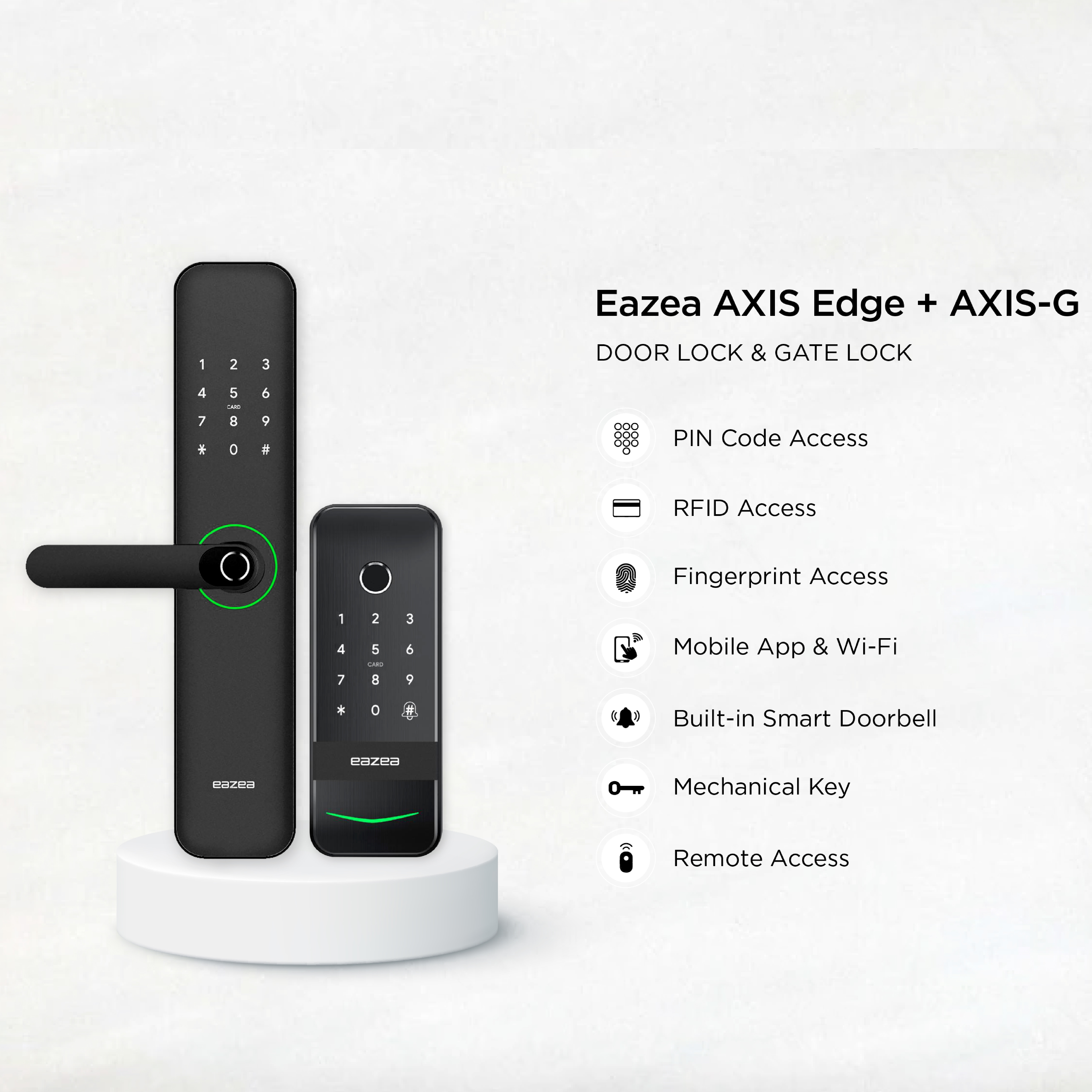 Eazea AXIS Edge Door Lock + AXIS-G Gate Lock Bundle | NTUC FairPrice