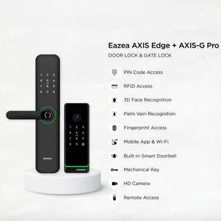 Eazea AXIS Edge Door Lock + AXIS-G Pro Gate Lock Bundle Eazea AXIS Edge Door Lock + AXIS-G Pro Gate Lock Bundle
