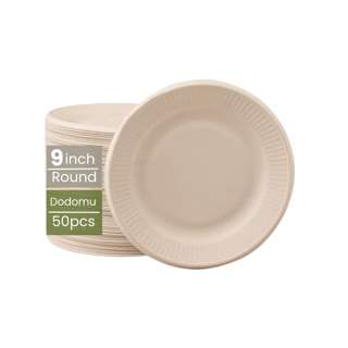 Dodomu Biodegradable Disposable Natural Round Plate Dodomu Biodegradable Disposable Natural Round Plate
