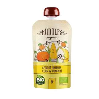 Rudolfs Baby Organic Apricot Banana Corn & Pumpkin 6+ Months Rudolfs Baby Organic Apricot Banana Corn & Pumpkin 6+ Months