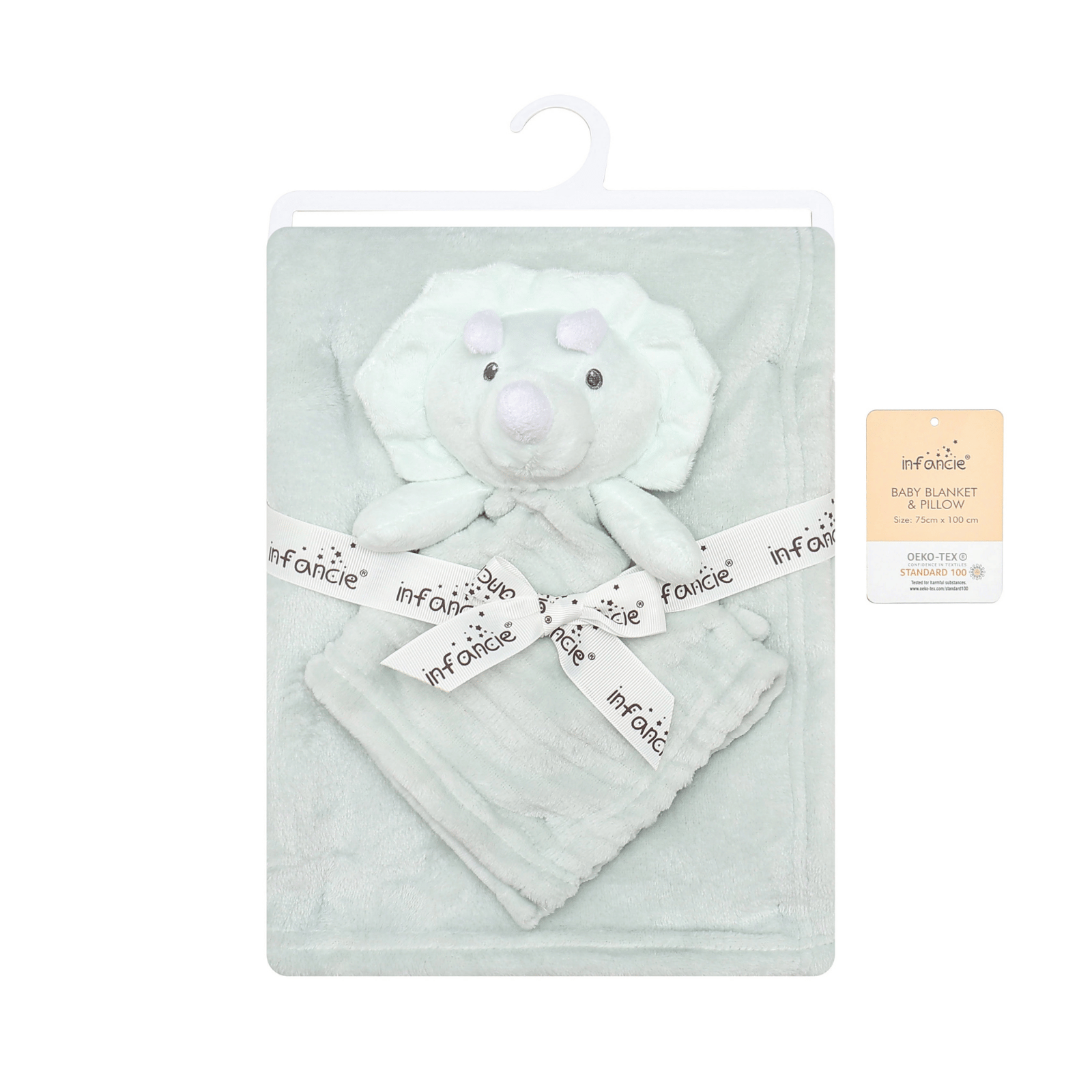 Infancie Blanket with Snuggle Toy - Mint Dino