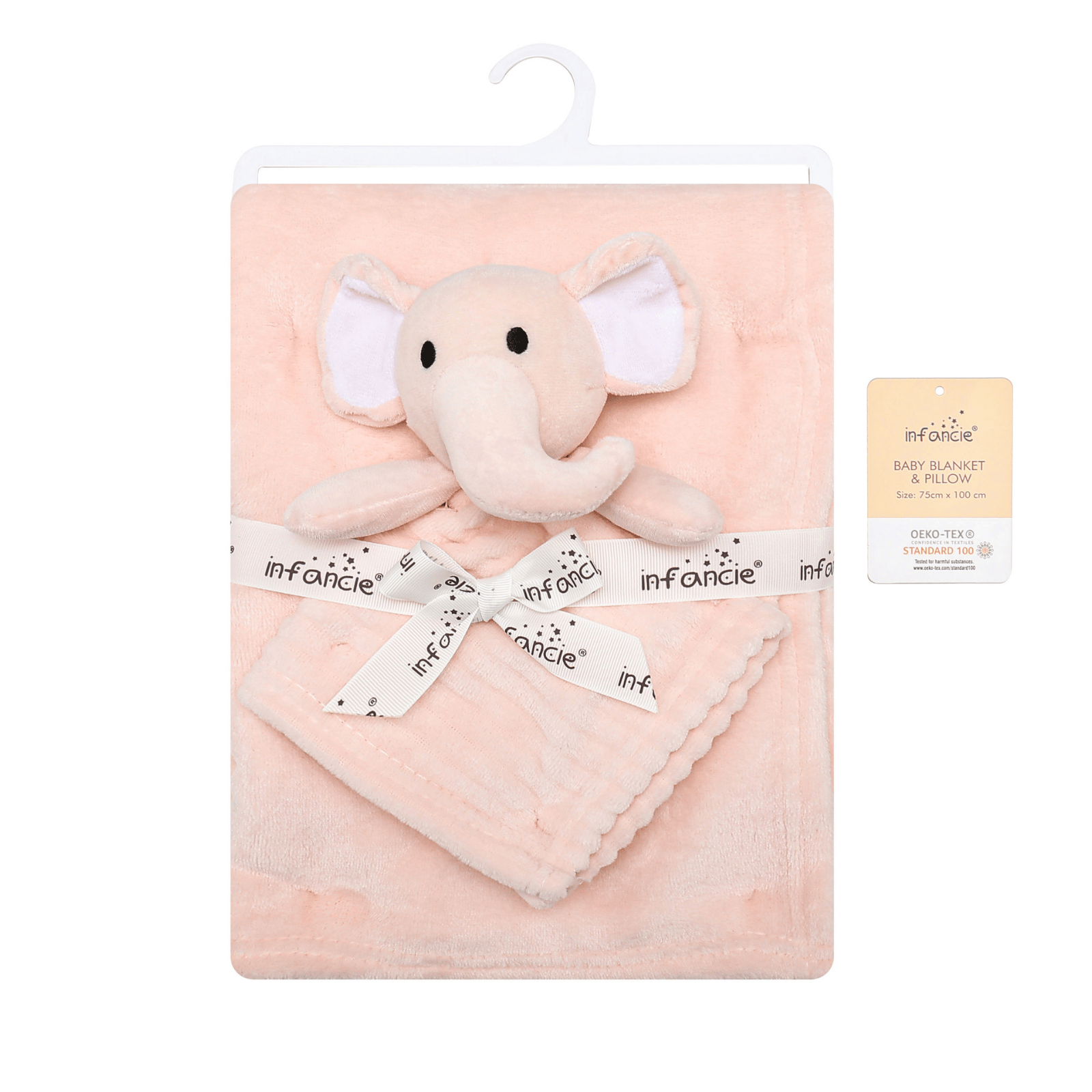 Infancie Blanket with Snuggle Toy - Peach Elly