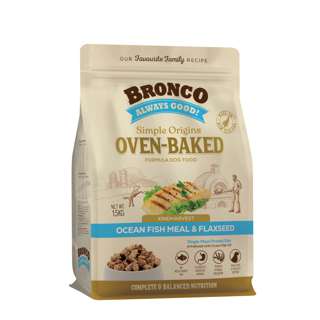 Bronco Oven-Baked Dog Food - Ocean Fish Meal & Flaxseed Bronco Oven-Baked Dog Food - Ocean Fish Meal & Flaxseed