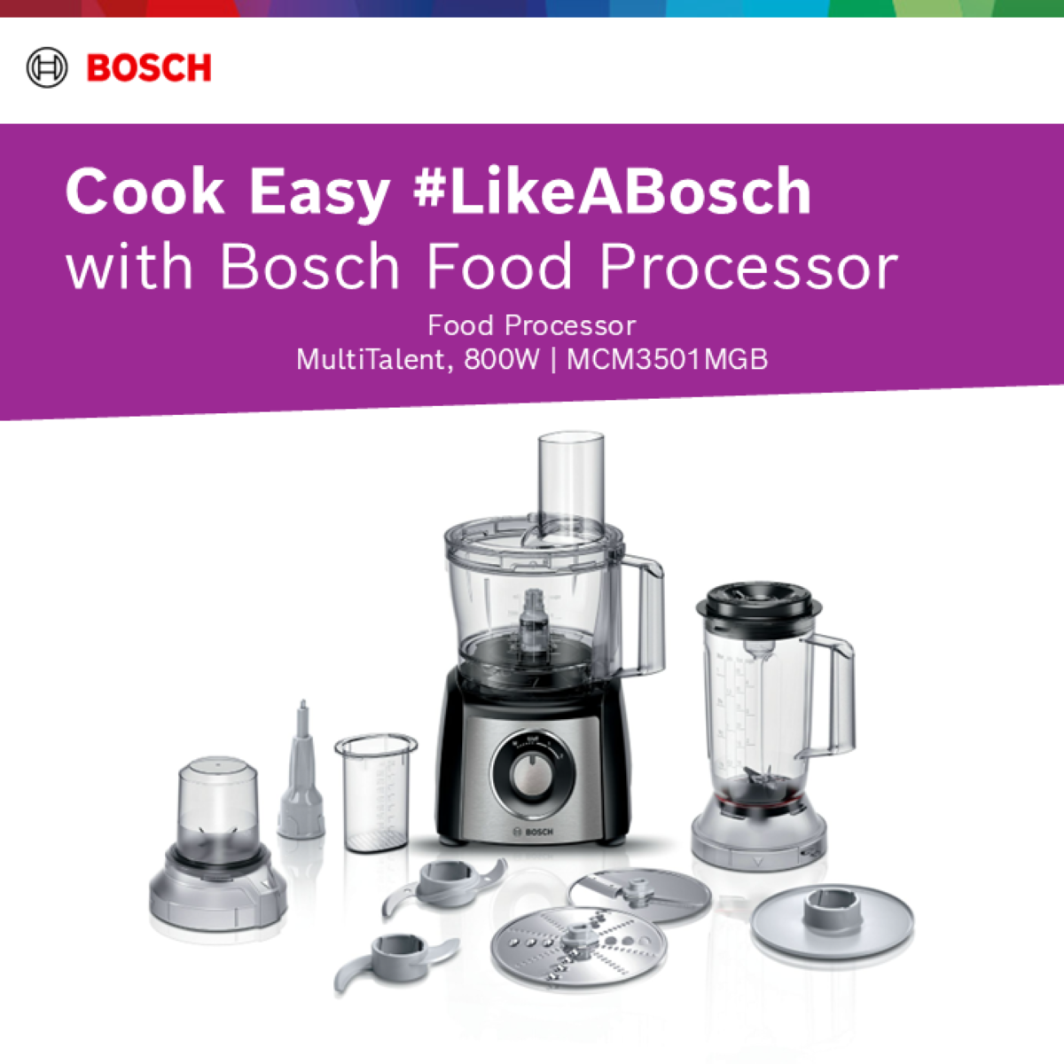 Bosch MCM3501MGB Food Processor MultiTalent 3800W