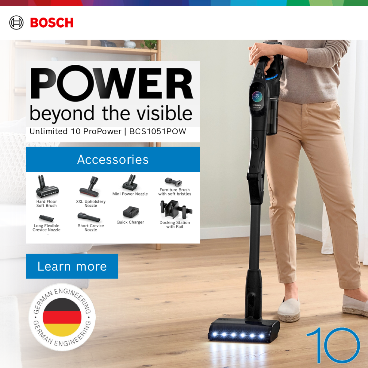 Bosch BCS1051POW Vacuum Cleaner Unlimited 10 ProPower Bosch BCS1051POW Vacuum Cleaner Unlimited 10 ProPower