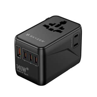 SKYZER PD175BK 140W GaN Fast-Charging Travel Adapter