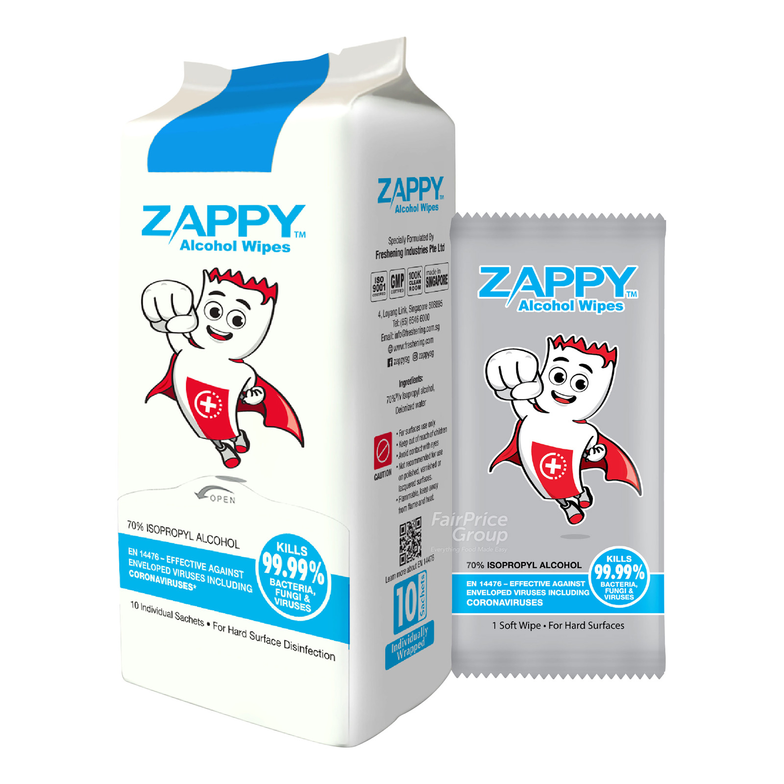 Zappy Alcohol Wipes - Hard Surfaces Use | NTUC FairPrice