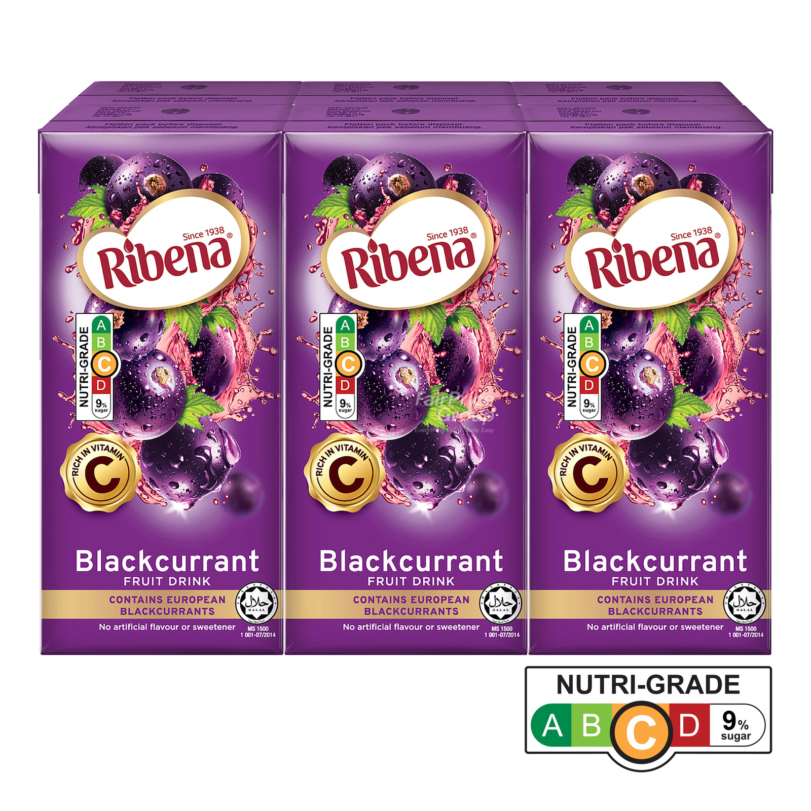 Ribena Blackcurrant Fruit Packet Drink Regular NTUC FairPrice