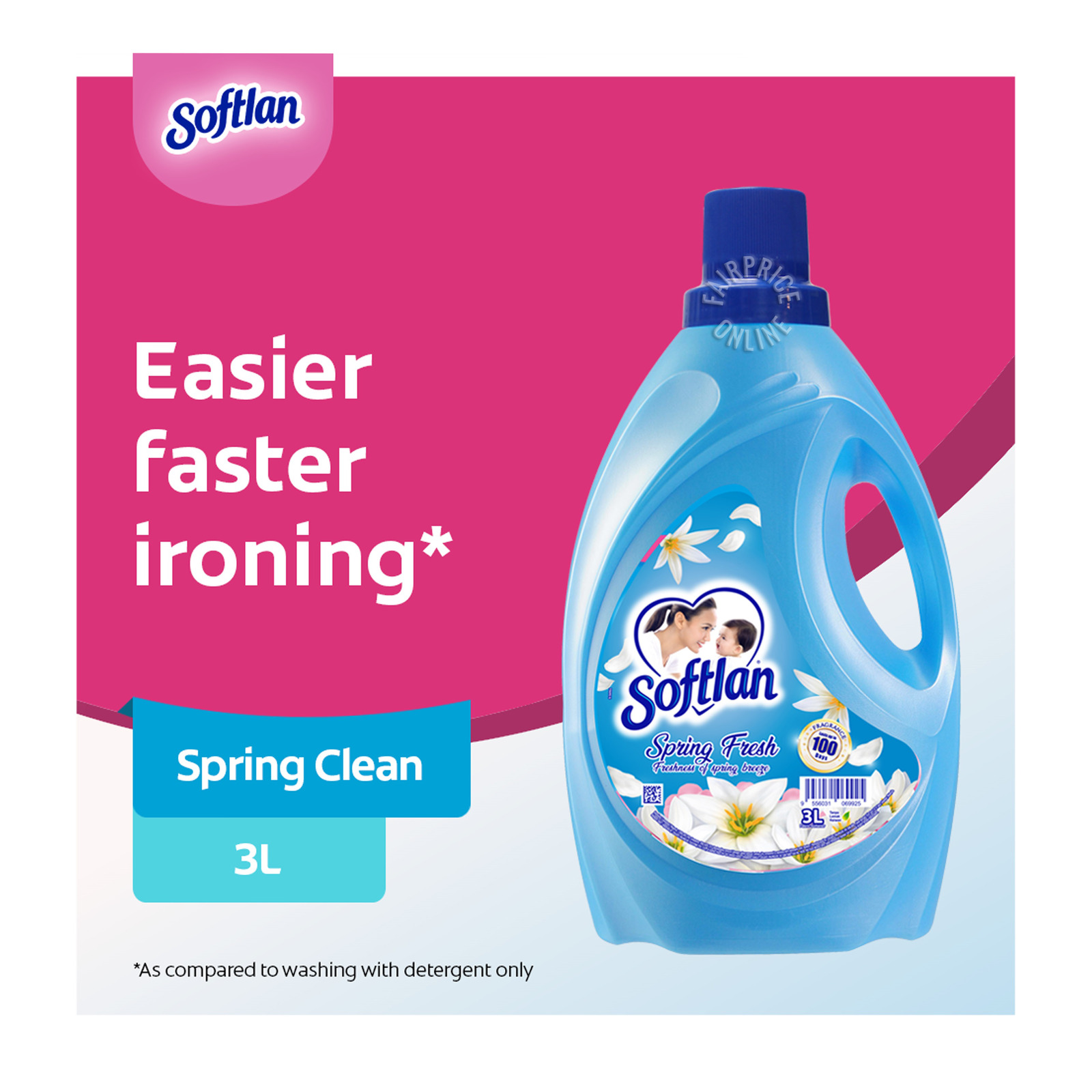 Softlan Anti-Wrinkles Fabric Conditioner - Spring Fresh