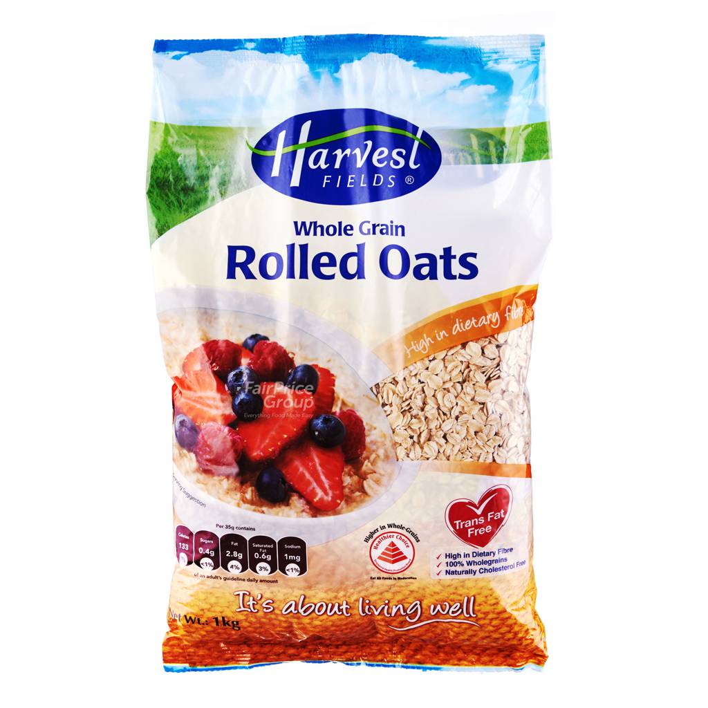 Harvest Fields Rolled Oats Whole Grain NTUC FairPrice