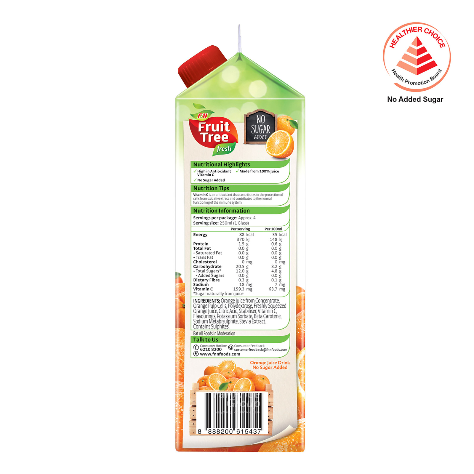 No Sugar Added Peel Fresh Orange Juice Nutrition Facts Marigold