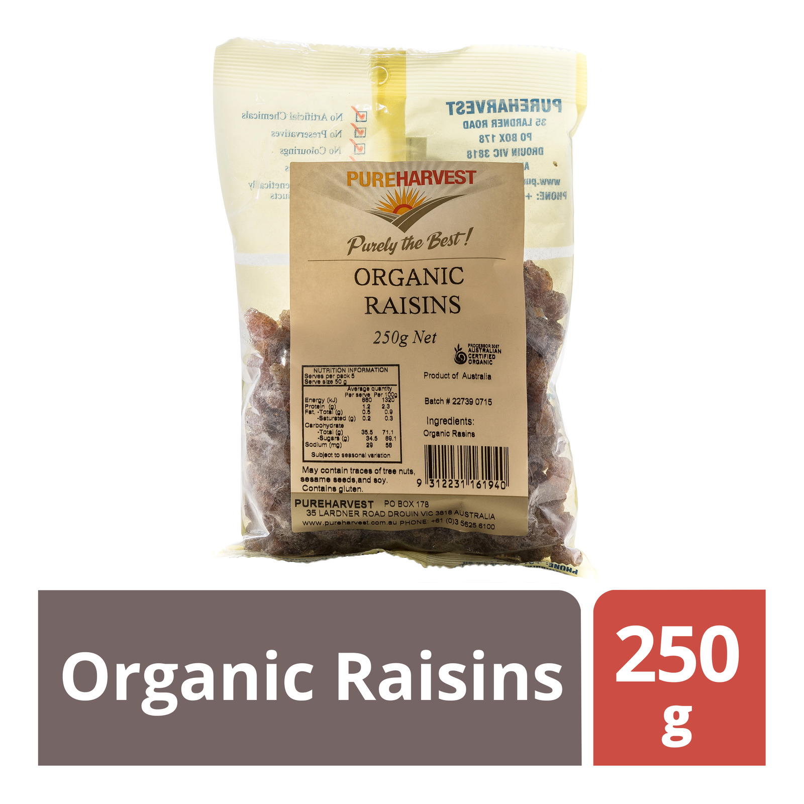 Pure Basics Raisins PureHarvest Organic Raisins | NTUC FairPrice
