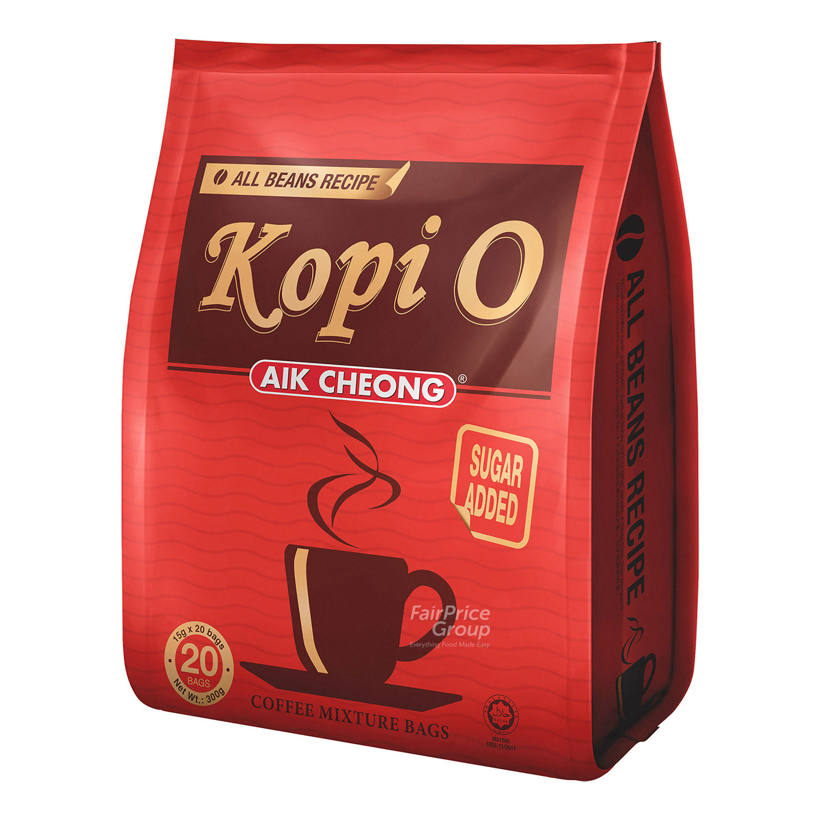 Aik Cheong 2 in 1 Kopi O Coffee Mixture Bags - Sugar Added | NTUC