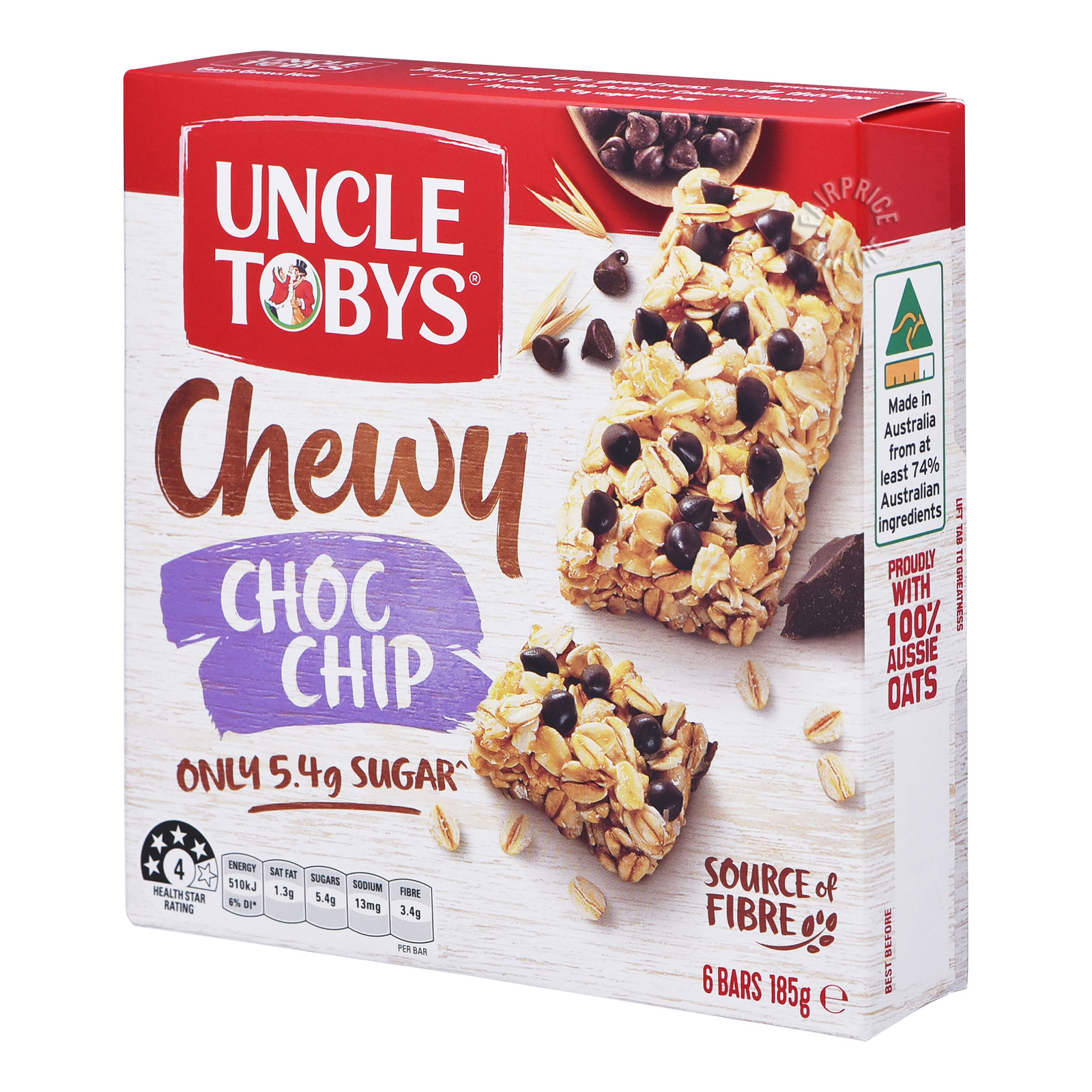 Uncle Tobys Wholegrain Muesli Bars Chocolate Chip NTUC FairPrice