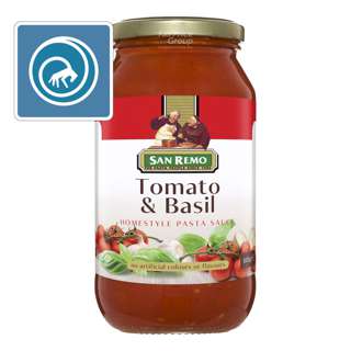 San Remo Pasta Sauce - Tomato & Basil 500g