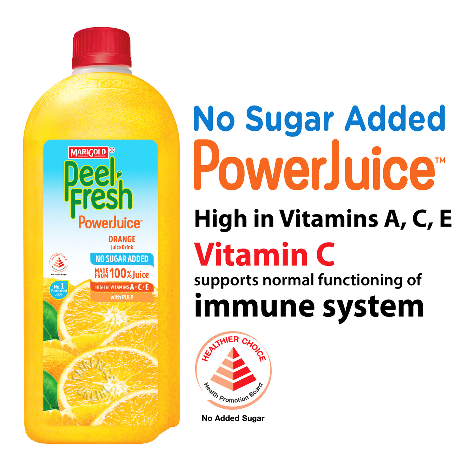 Marigold Peel Fresh Bottle Juice - Orange (No Sugar)