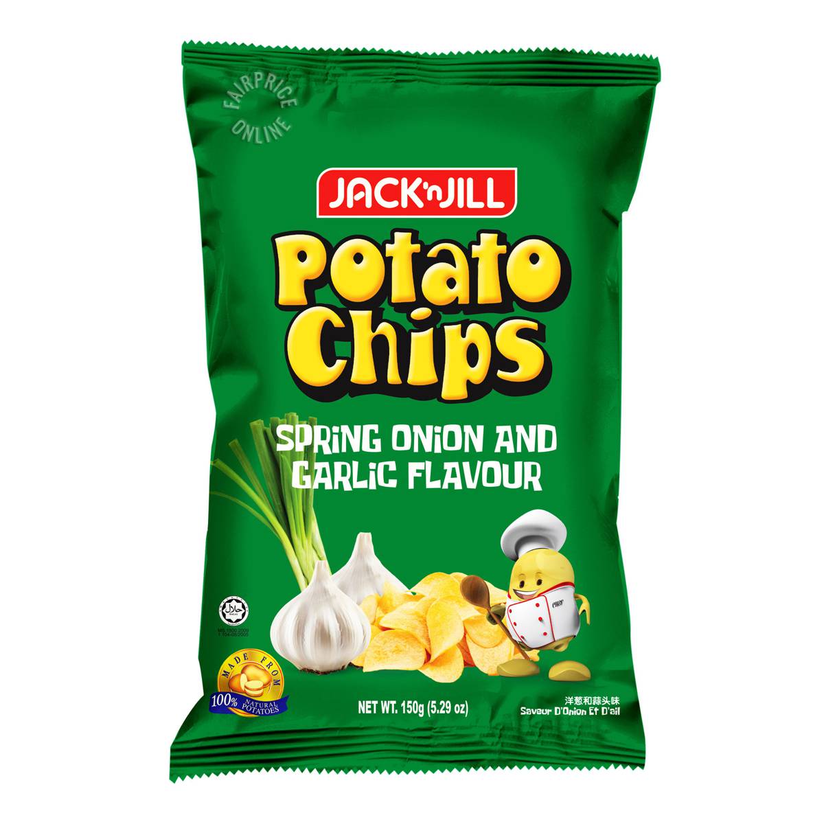 Jack 'N Jill Potato Chips Spring Onion & Garlic NTUC FairPrice
