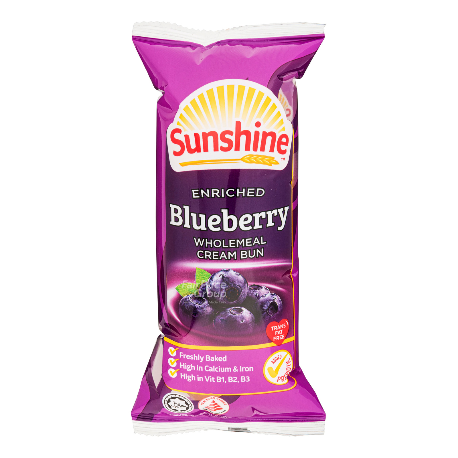 Sunshine Wholemeal Cream Bun Blueberry NTUC FairPrice