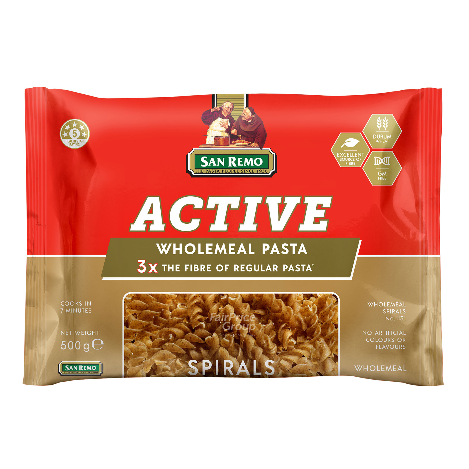 San Remo Wholemeal Pasta - Spirals | NTUC FairPrice