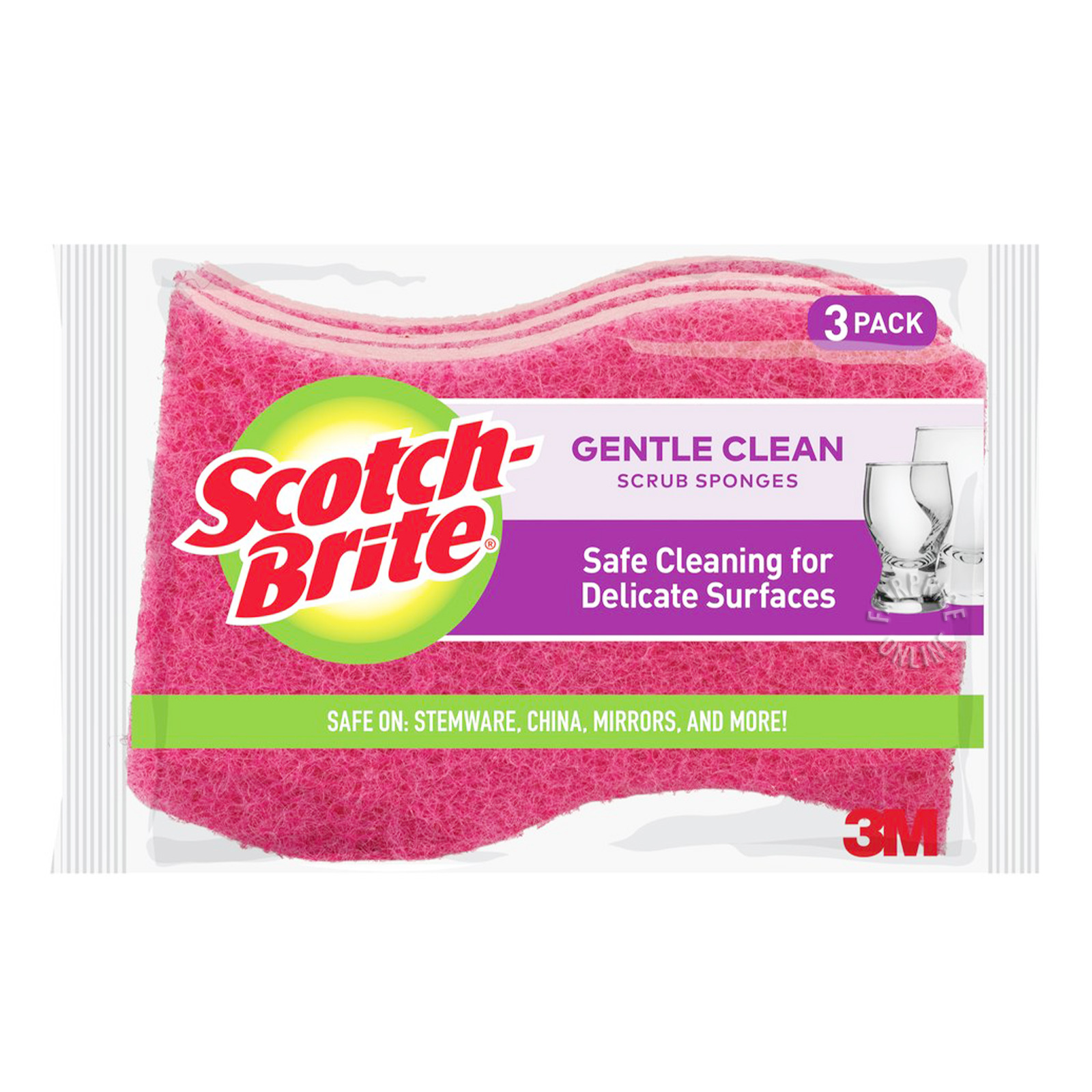 3M Scotch-Brite Scrub Sponges - Delicate Care (Pink)