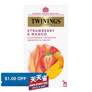 Twinnings Flavoured Infusion Teabags - Strawberry & Mango