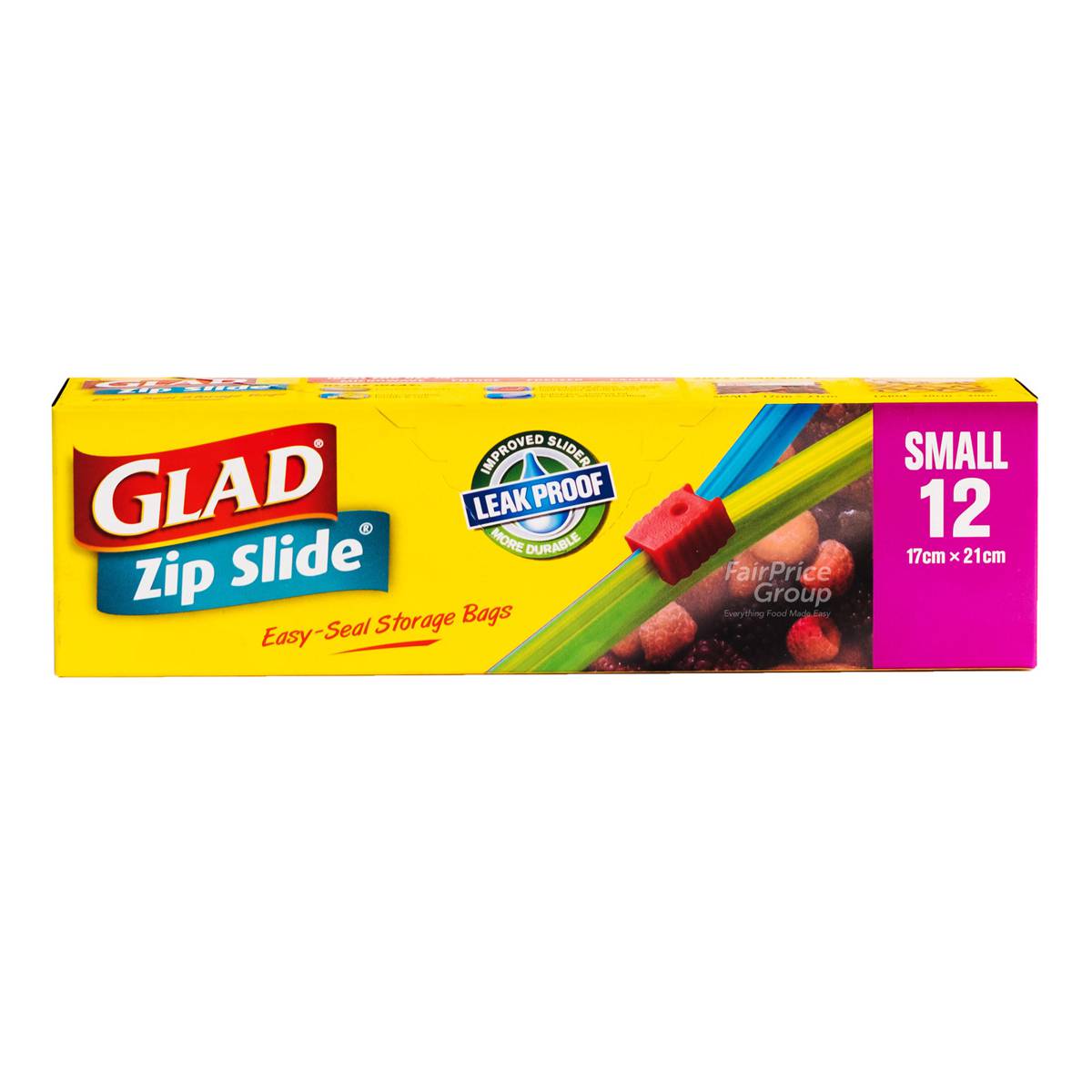 Glad Zip Slide Storage Bags Small NTUC FairPrice