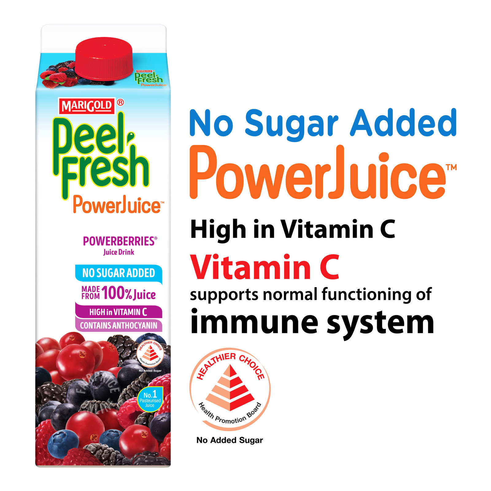 Marigold Peel Fresh Juice - Powerberries (No Sugar)