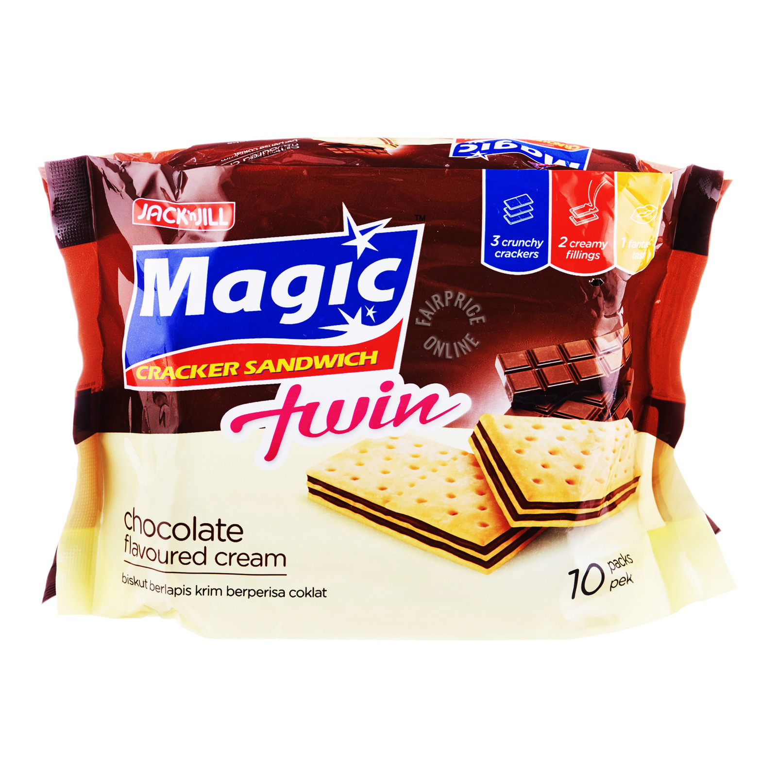 Jack & Jill Magic Twin Cream Cracker Sandwich Chocolate NTUC FairPrice