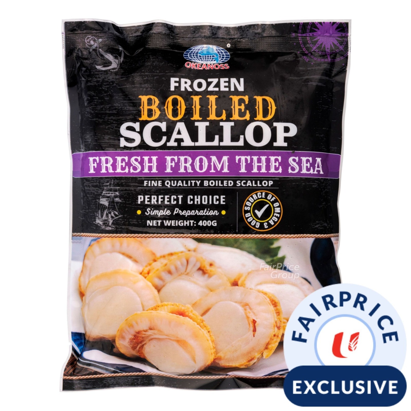 Okeanoss Frozen Boiled Scallop NTUC FairPrice