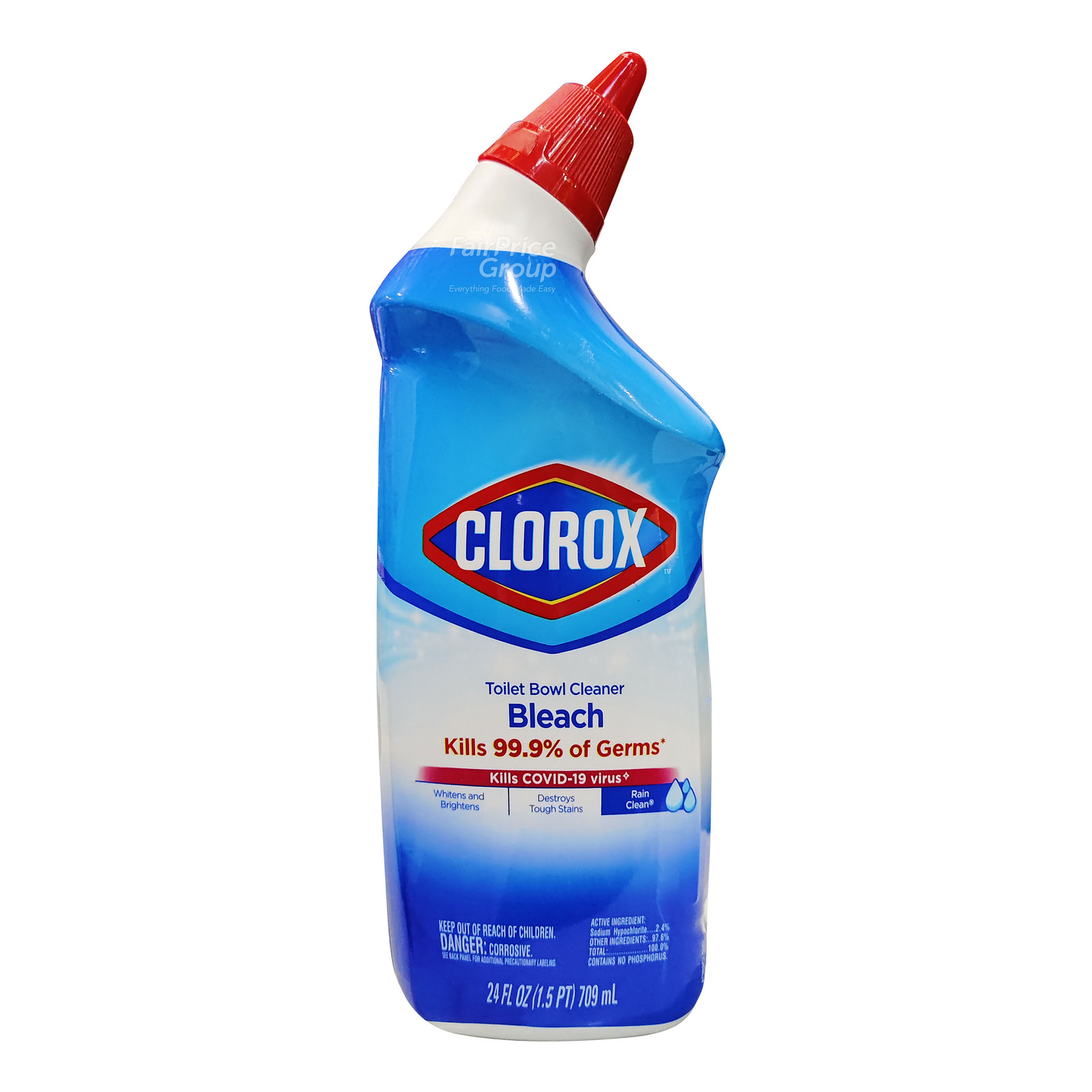 Clorox Toilet Bowl Cleaner Liquid with Bleach Rain Clean NTUC FairPrice