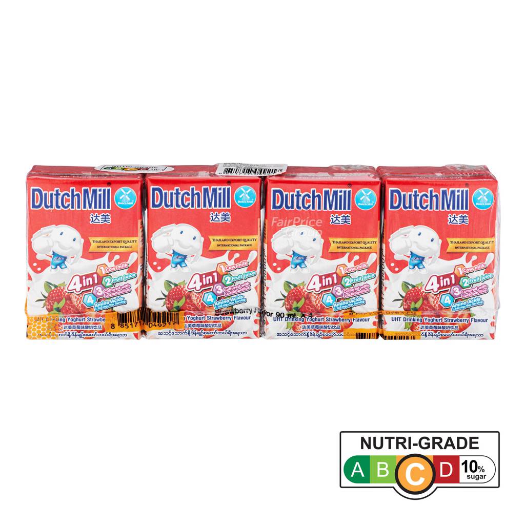 Dutch Mill UHT Drinking Yoghurt Strawberry NTUC FairPrice