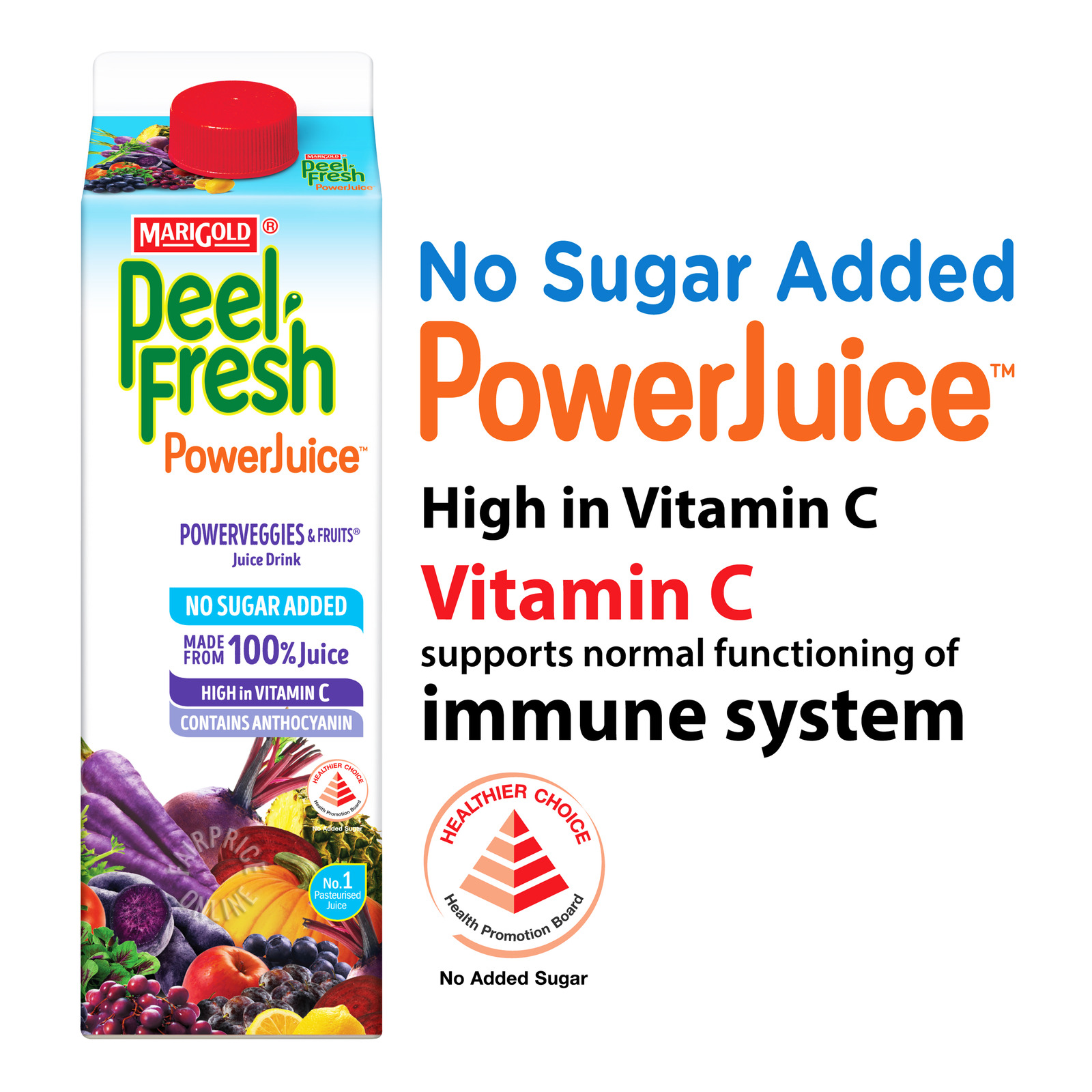 Marigold Peel Fresh Juice - Power Veggie & Fruit (No Sugar)